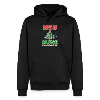 NICU Weihnachts-Krankenschwester auf der Neugeborenen-Intensivstation, die das ganze Jahr über für Aufmunterung sorgt - Männer Premium Bio Hoodie - Schwarz - Vorne - Nico (187cm)