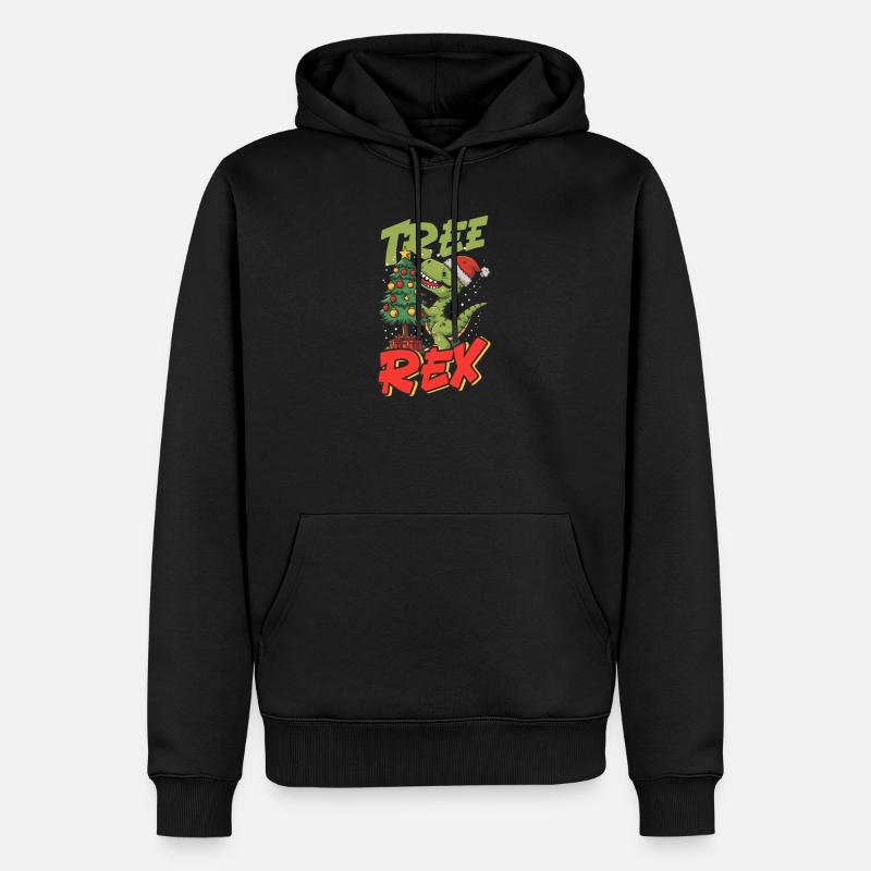 Dinosaurier Weihnachtsbaum Rex - Männer Premium Bio Hoodie - Schwarz