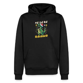 Dinosaur Christmas Fa Ra Ra Raaaawr - Men’s Premium Organic Hoodie - black - Front - Nico (187cm)