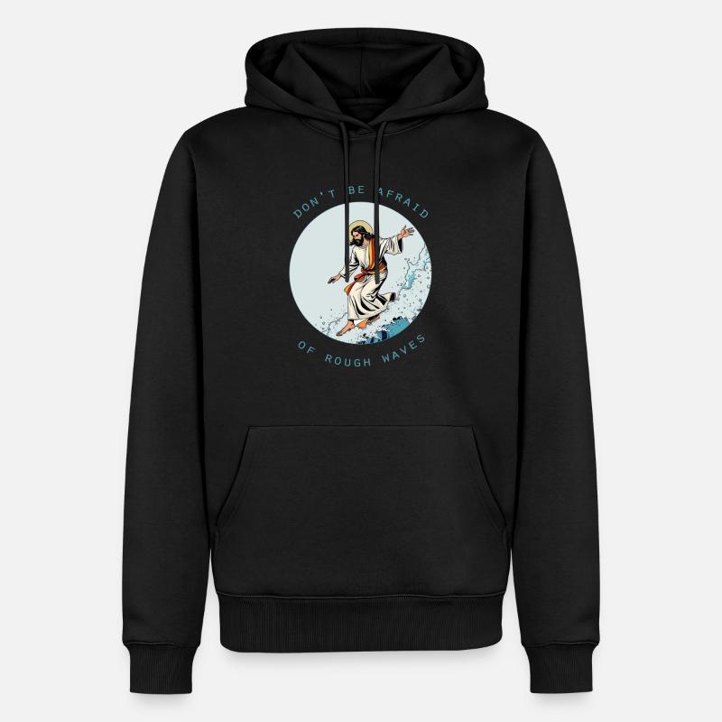 Jésus du surf - Sweat à capuche Premium bio Homme - noir