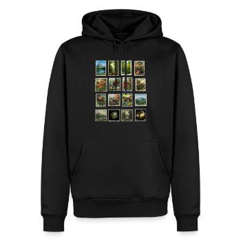 Les timbres-poste aident la nature - Sweat à capuche Premium bio Homme - noir - Devant - Nico (187cm)