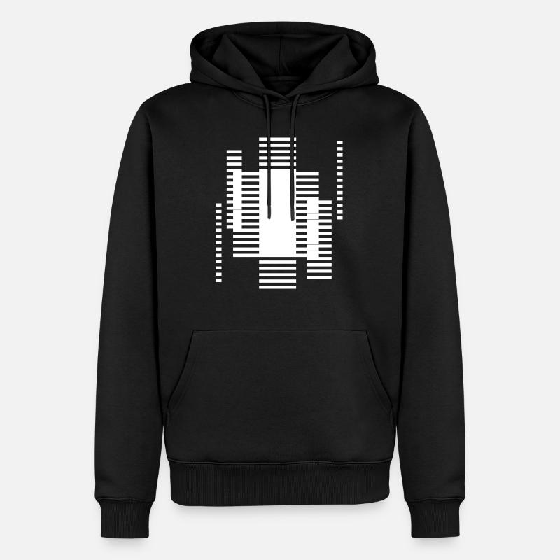 Conception de lignes abstraites - Sweat à capuche Premium bio Homme - noir