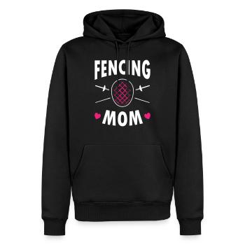 Maman escrimeuse - Sweat à capuche Premium bio Homme - noir - Devant - Nico (187cm)