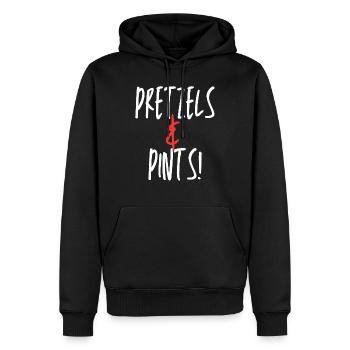 Bretzels et pintes Design amusant - Sweat à capuche Premium bio Homme - noir - Devant - Nico (187cm)