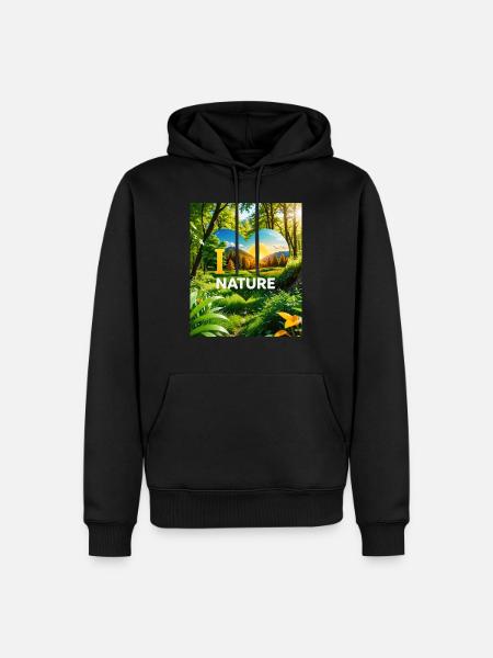 Nature - Men’s Premium Organic Hoodie - black