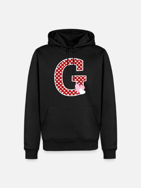 Letter g heart - Men’s Premium Organic Hoodie - black