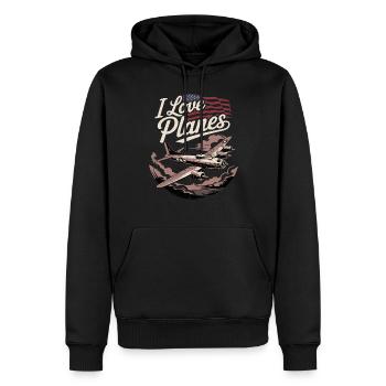 Forteresse volante Tribute B 17 Flying - Sweat à capuche Premium bio Homme - noir - Devant - Nico (187cm)