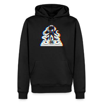 Glitch Kraken – Dein Soundtrack! - Männer Premium Bio Hoodie - Schwarz - Vorne - Nico (187cm)