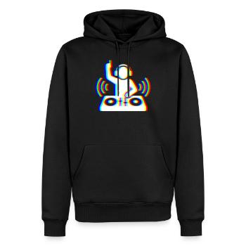 Glitch DJ – Beat Creator - Männer Premium Bio Hoodie - Schwarz - Vorne - Nico (187cm)