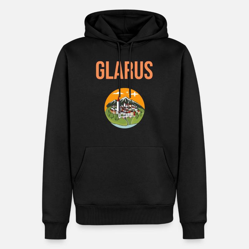Glarus - Männer Premium Bio Hoodie - Schwarz