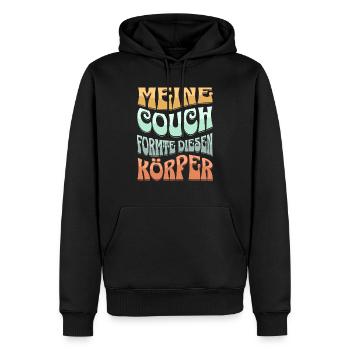 Meine Couch Formte Diesen Körper - Männer Premium Bio Hoodie - Schwarz - Vorne - Nico (187cm)