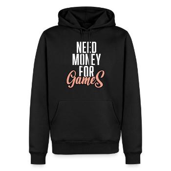 Need Money For Games - Männer Premium Bio Hoodie - Schwarz - Vorne - Nico (187cm)
