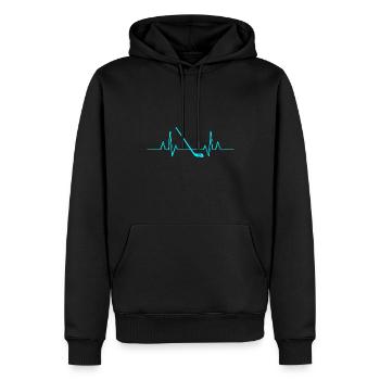 Joueurs de hockey sur glace Hockey sur glace - Sweat à capuche Premium bio Homme - noir - Devant - Nico (187cm)
