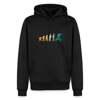 Fahrrad Evolution Mountainbike - Männer Premium Bio Hoodie - Schwarz - Vorne - Nico (187cm)