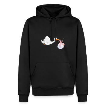 Un bébé arrive - Sweat à capuche Premium bio Homme - noir - Devant - Nico (187cm)