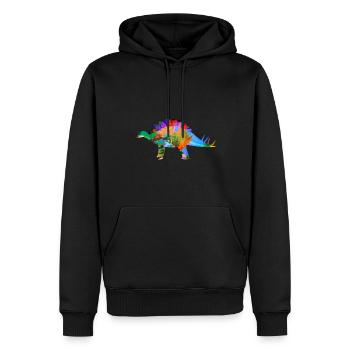 Stegosaurus,dinosaurier,graffiti,malerei - Männer Premium Bio Hoodie - Schwarz - Vorne - Nico (187cm)