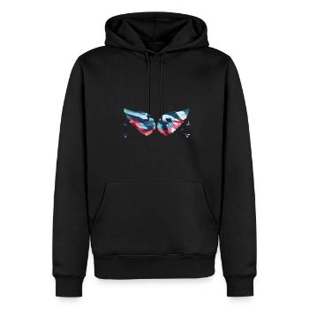 Angelwings,Wings,Aquarelle,Coloré,Angel Wings - Sweat à capuche Premium bio Homme - noir - Devant - Nico (187cm)