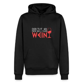 Wein Alkohol Wein-Liebhaber Geschenk - Männer Premium Bio Hoodie - Schwarz - Vorne - Nico (187cm)
