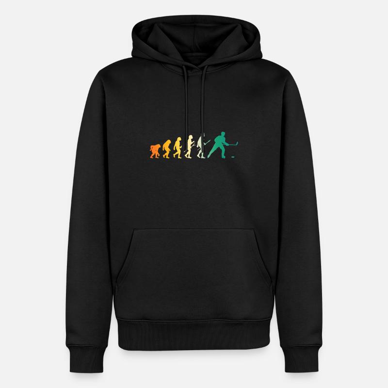 Eishockeyspieler Evolution Eishockey - Männer Premium Bio Hoodie - Schwarz