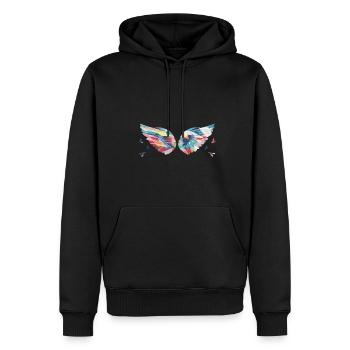 Angelwings,Wings,Aquarelle,Coloré,Angel Wings - Sweat à capuche Premium bio Homme - noir - Devant - Nico (187cm)