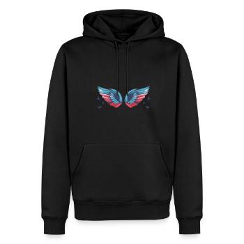 Angelwings,Wings,Aquarelle,Coloré,Angel Wings - Sweat à capuche Premium bio Homme - noir - Devant - Nico (187cm)