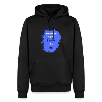 Information ohne Emotion ist Fakt - Männer Premium Bio Hoodie - Schwarz - Vorne - Nico (187cm)