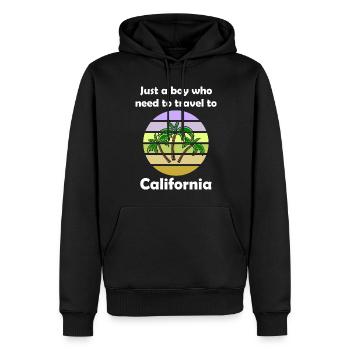 Vacances en Californie - Sweat à capuche Premium bio Homme - noir - Devant - Nico (187cm)