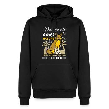 Pas de vie sans nature préservons notre belle... - Sweat à capuche Premium bio Homme - noir - Devant - Nico (187cm)