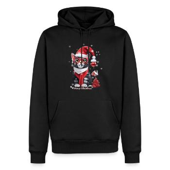 Meowy Christmas von den Meowy Christmas Cats - Männer Premium Bio Hoodie - Schwarz - Vorne - Nico (187cm)