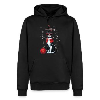 Meowy Christmas von den Meowy Christmas Cats - Männer Premium Bio Hoodie - Schwarz - Vorne - Nico (187cm)