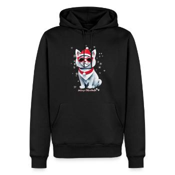 Meowy Christmas von den Meowy Christmas Cats - Männer Premium Bio Hoodie - Schwarz - Vorne - Nico (187cm)