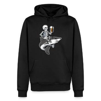Ride The Wave - Men’s Premium Organic Hoodie - black - Front - Nico (187cm)
