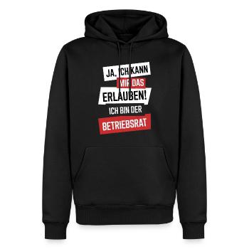Lustiger Betriebsrat Spruch - Männer Premium Bio Hoodie - Schwarz - Vorne - Nico (187cm)
