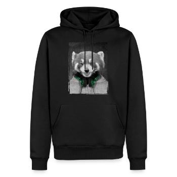 Panda roux - Men’s Premium Organic Hoodie - black - Front - Nico (187cm)