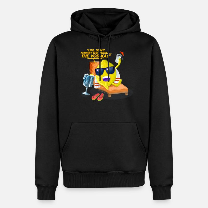 Das Leben ist Lemon - Männer Premium Bio Hoodie - Schwarz