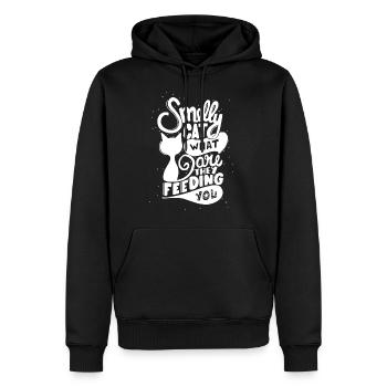 Stinkende Katze, was füttern sie - Männer Premium Bio Hoodie - Schwarz - Vorne - Nico (187cm)