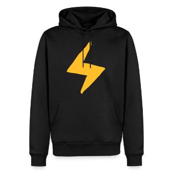Blitz - Männer Premium Bio Hoodie - Schwarz - Vorne - Nico (187cm)
