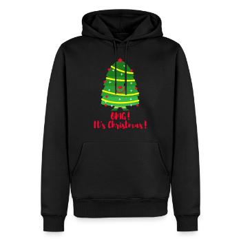 Det er jul! Emoji. Emoticon Christmas Tree. - Herre Premium økologisk hoodie - sort - Foran - Nico (187cm)