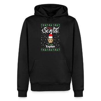 Cher Père Noël, je peux expliquer - Sweat à capuche Premium bio Homme - noir - Devant - Nico (187cm)