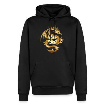 Drache Chinesischer Dragon Fantasy Geschenk - Männer Premium Bio Hoodie - Schwarz - Vorne - Nico (187cm)