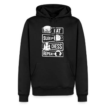Eat Sleep Chess Repeat - Chess checkmate tactic - Men’s Premium Organic Hoodie - black - Front - Nico (187cm)