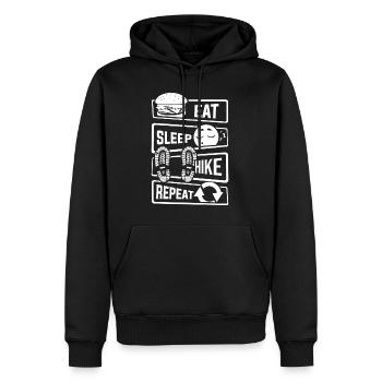 Mangez le sommeil Randonnée répétition - randonnée sports de montagne nature - Sweat à capuche Premium bio Homme - noir - Devant - Nico (187cm)