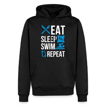 Mangez sommeil nager nouveau - Sweat à capuche Premium bio Homme - noir - Devant - Nico (187cm)