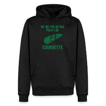 ne me prend pas pour courgette 1 - Sweat à capuche Premium bio Homme - noir - Devant - Nico (187cm)