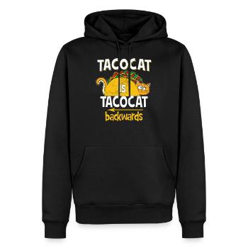 Tacocat Is Tacocat Backwards - Funny Sayings Fun - Men’s Premium Organic Hoodie - black - Front - Nico (187cm)