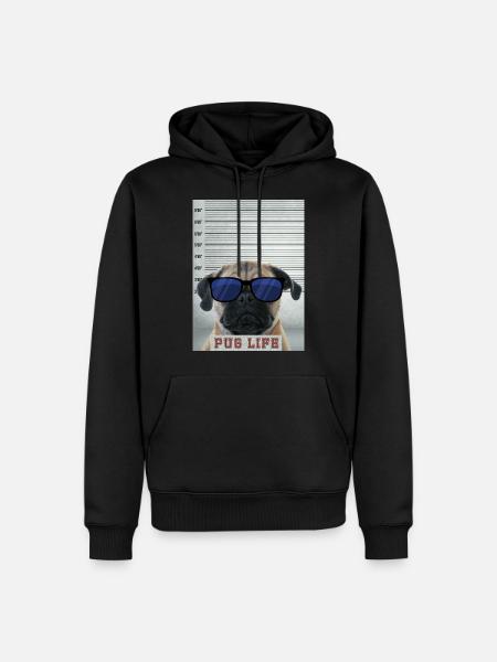 pug is life - Men’s Premium Organic Hoodie - black