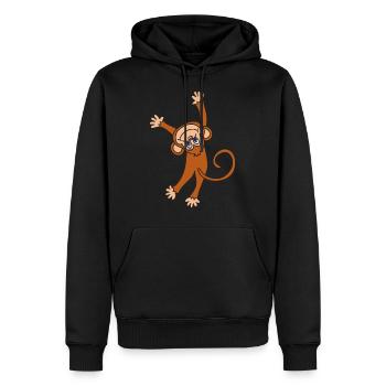 Affe Schimpanse - Männer Premium Bio Hoodie - Schwarz - Vorne - Nico (187cm)