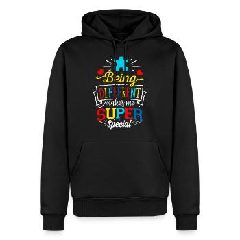 Autisme Autiste ADHD Autisme Asperger Cadeau - Sweat à capuche Premium bio Homme - noir - Devant - Nico (187cm)