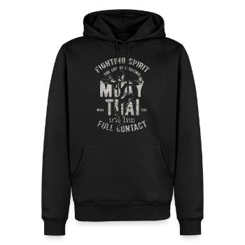Muay Thai Martial Arts Thai Boxing Gift - Men’s Premium Organic Hoodie - black - Front - Nico (187cm)
