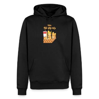 Pépites de chaton cadeau pépites de poulet chaton - Sweat à capuche Premium bio Homme - noir - Devant - Nico (187cm)